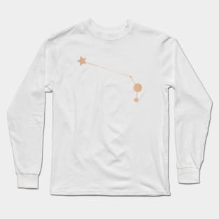 Aries Zodiac Constellation in Rose Gold Long Sleeve T-Shirt